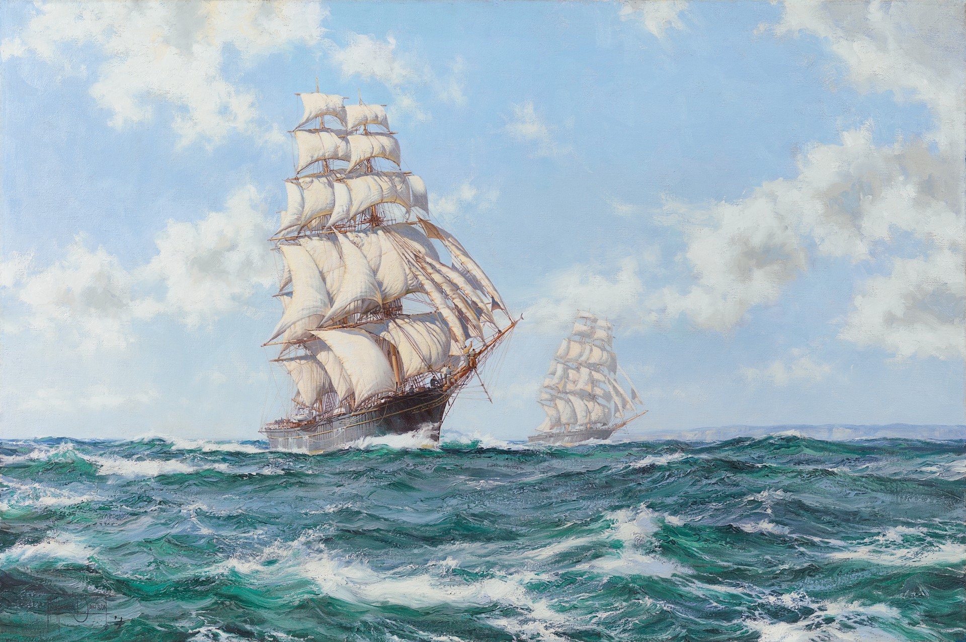 Montague Dawson - The tea clippers - the race between 'Taeping' and ...