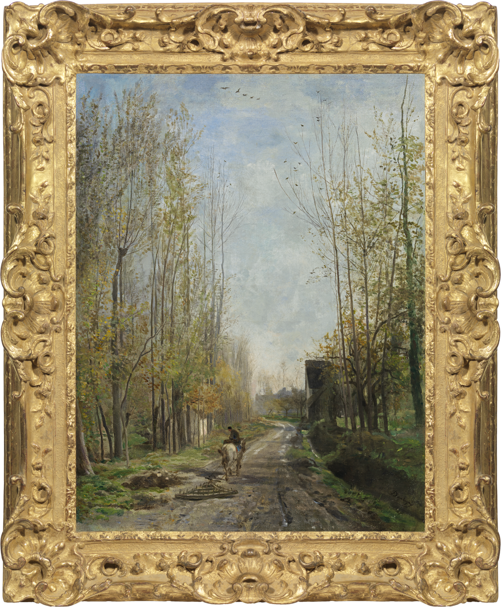 Charles Francois Daubigny - Paysan à cheval, tirant une herse, près de Valmondois