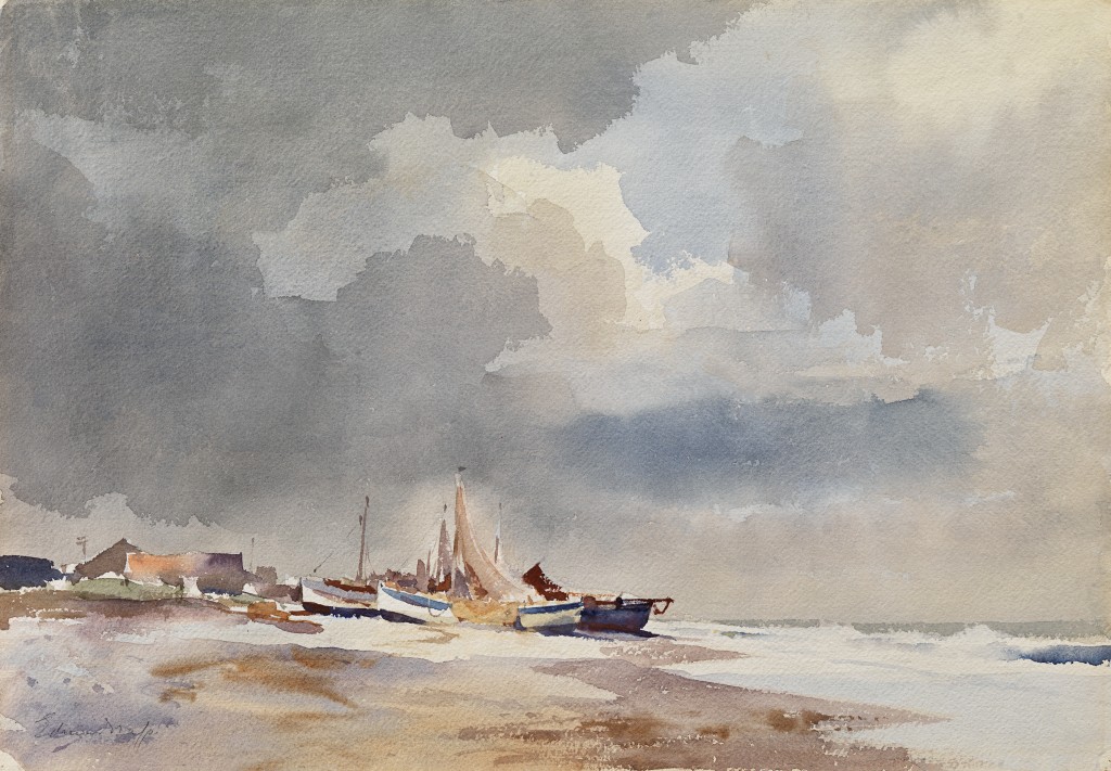 Edward Seago - Longshore fishing boats, Suffolk