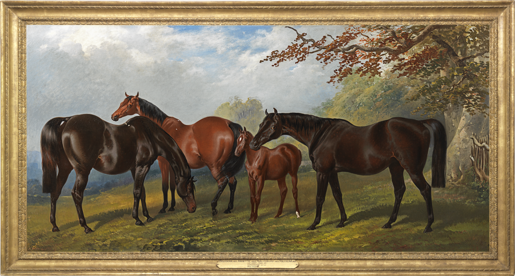 Henry Barraud - The Althorp Mares: Annette, Polyxena and Polydora with her chestnut foal