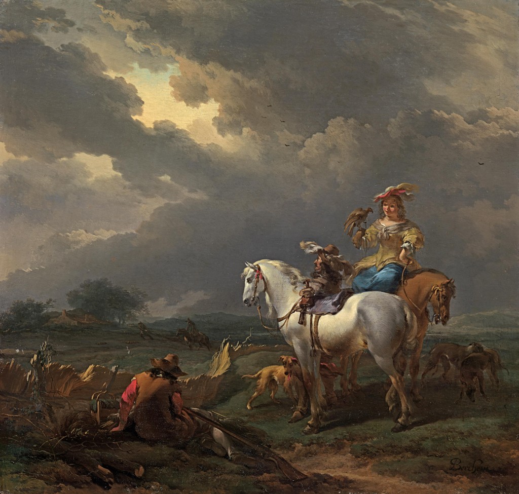 Nicolaes Claesz Berchem - A halt on the falcon hunt