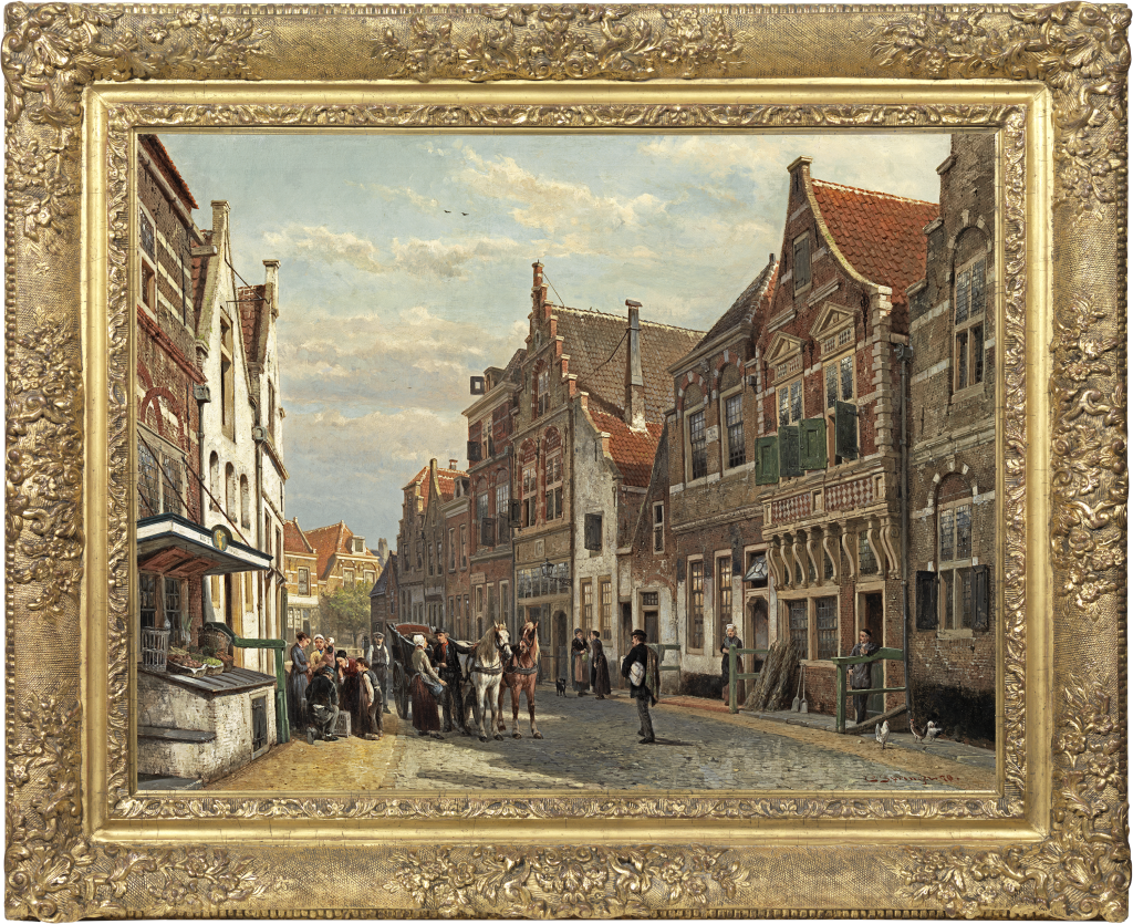 Cornelis Springer - The Wijdstraat, Oudewater in summer