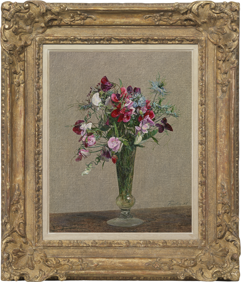 Henri Fantin-Latour - Fleurs, pois de senteurs et nigelles dans un petit vase