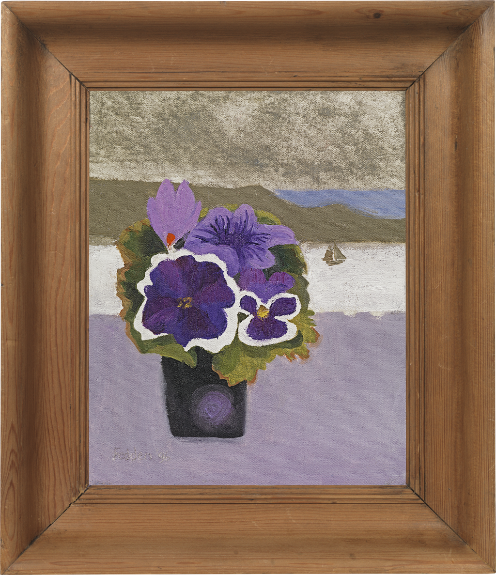 Mary Fedden - Petunias, pansy & crocus