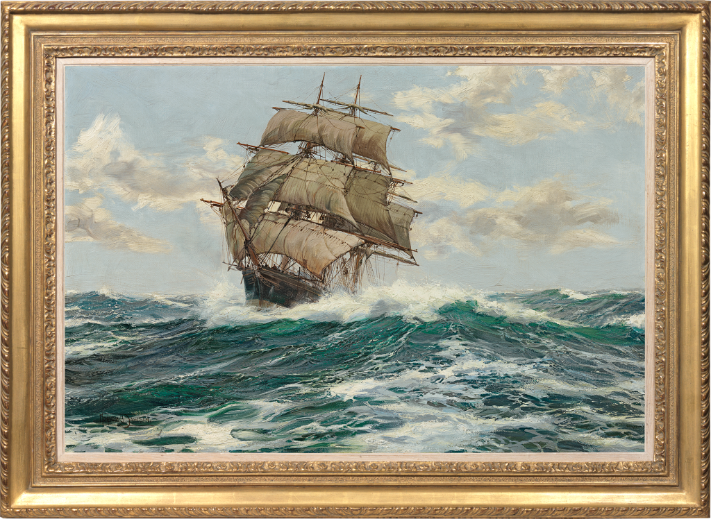 Montague Dawson - Running before the Wind