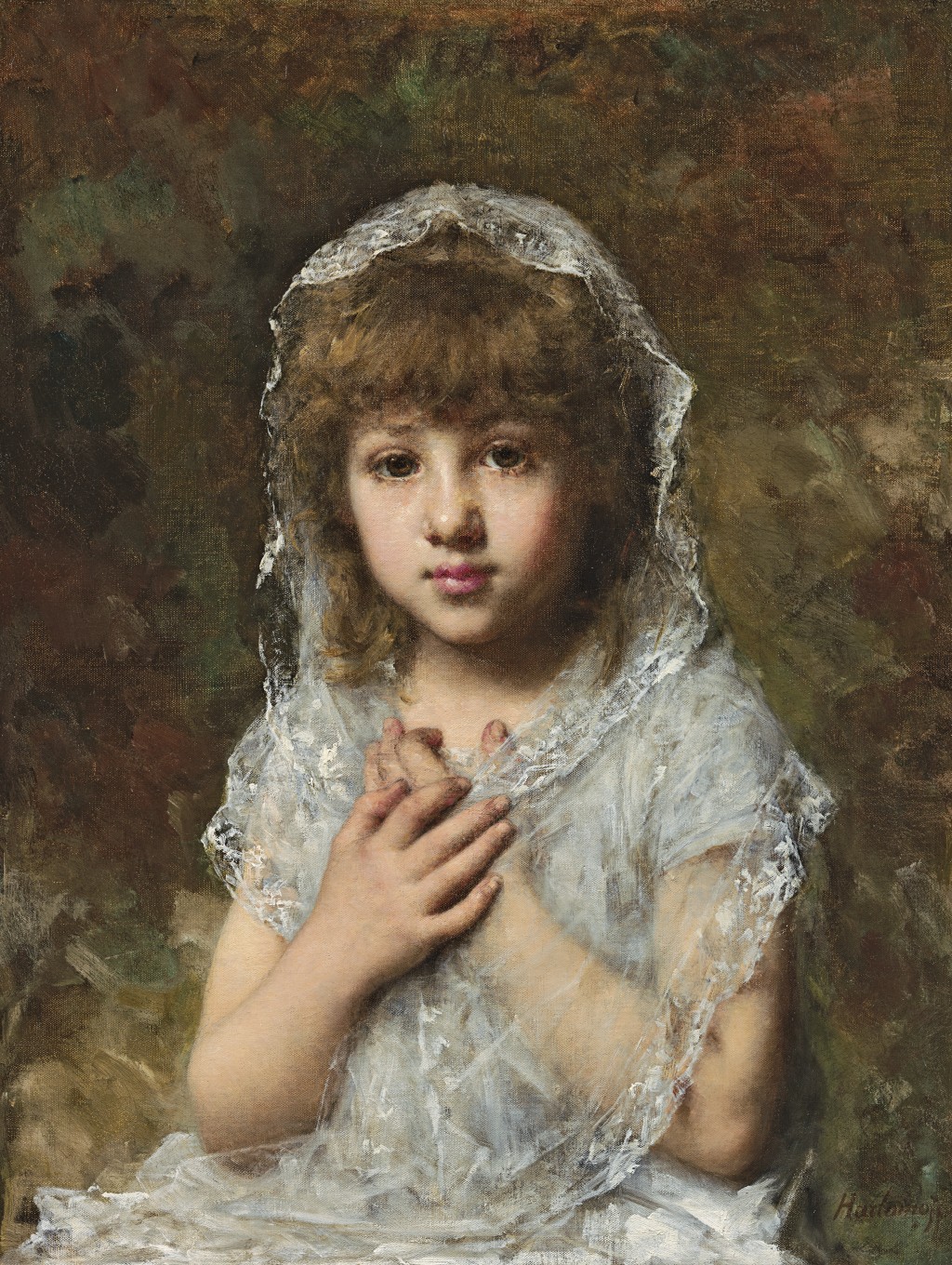 Alexei Alexeievich Harlamoff - Girl with a white veil