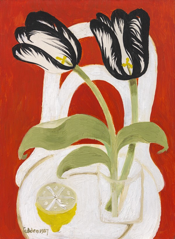 Mary Fedden - Black and white tulips