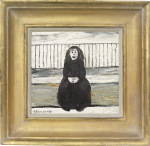 Laurence Stephen Lowry - Seated woman / Girl by railings