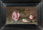 Balthasar van der Ast - Still life of roses, shells and insects on a table