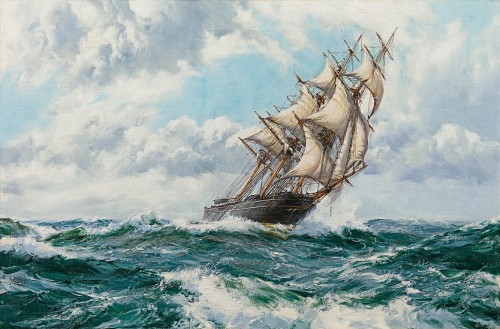 Montague Dawson - Billowing sails: the clipper Nightingale