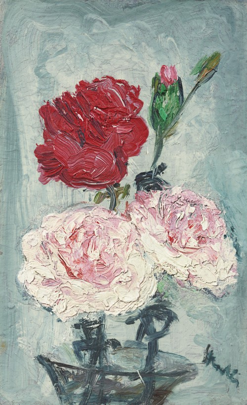 George Leslie Hunter - Red and pink carnations